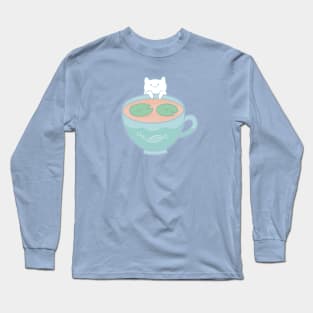 Cup of Tea with the Cat Long Sleeve T-Shirt